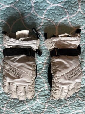 Scott Beige and Black Ski Glove Pair
